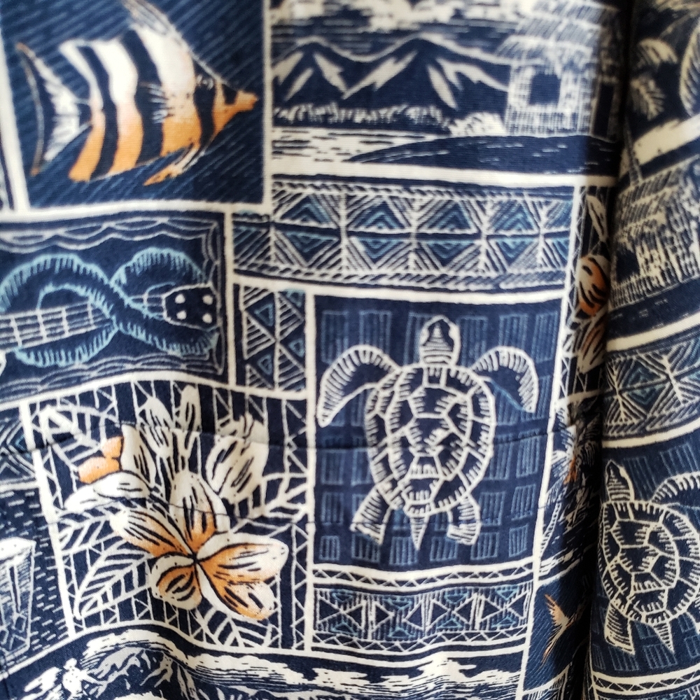 Pacific Legend Hawaii Short Sleeve Short Sleeve Button Down Shirt Made in USA - Picture 3 of 5